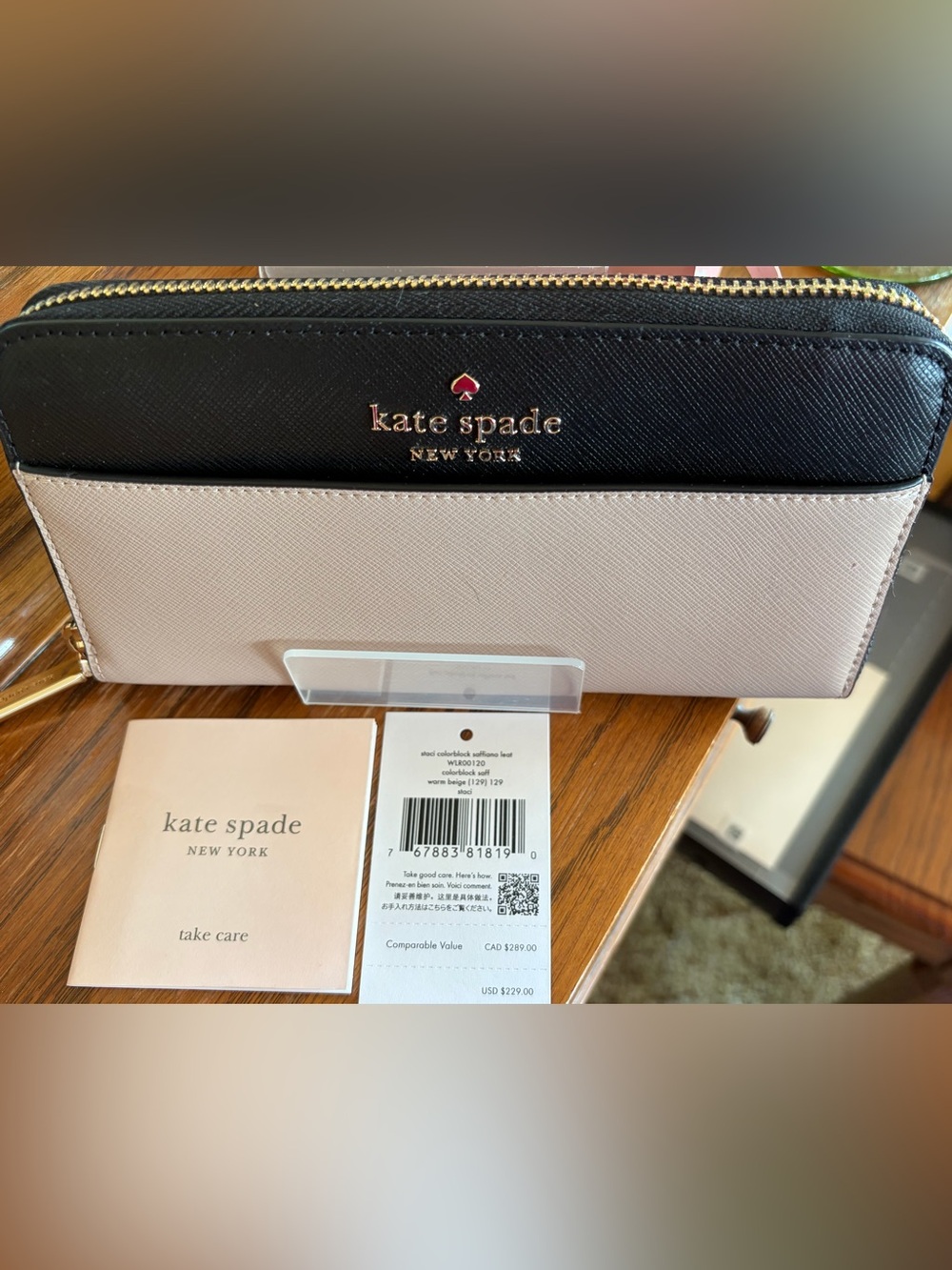 Kate Spade Staci Color-block  Saffiano Leather Wallet NWT